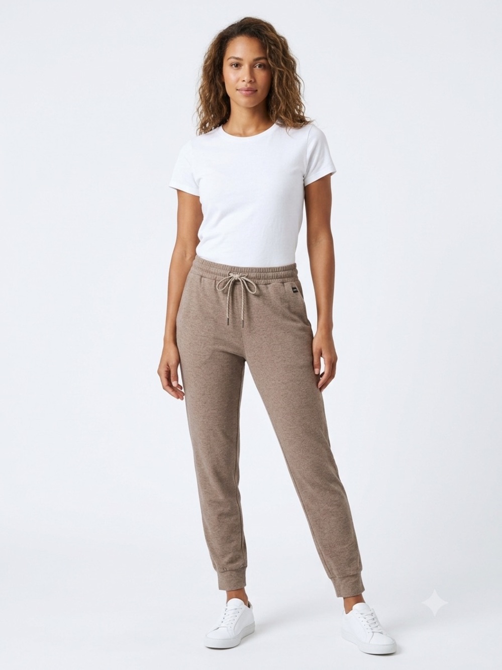 Vuori Performance Jogger Heather Taupe Beige Drawstring Pants Size Small